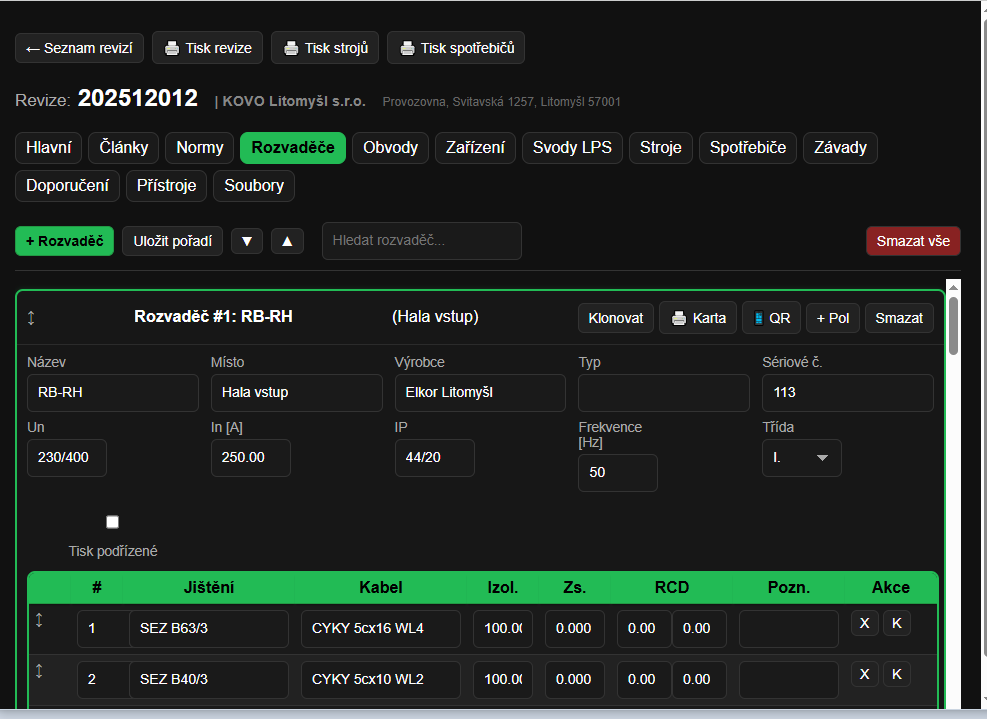 Náhled VivaRevize – obrazovka 6