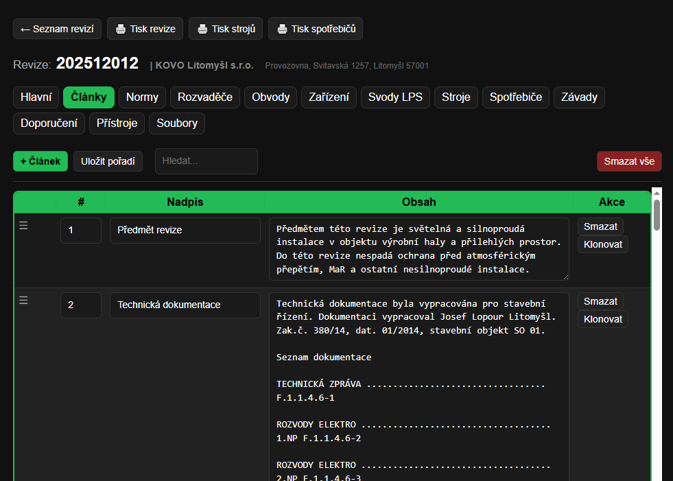 Náhled VivaRevize – obrazovka 4